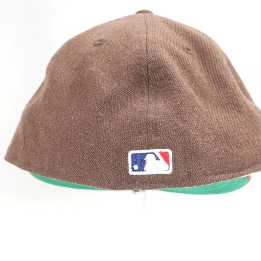 Fear Of God Essentials X New Era 5950 Gothic F Fitted Baseball Hat 7 3/8 Walnut - Picture 8 of 11